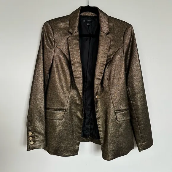 INC International Concepts Women’s Metallic Gold Blazer | Size XS