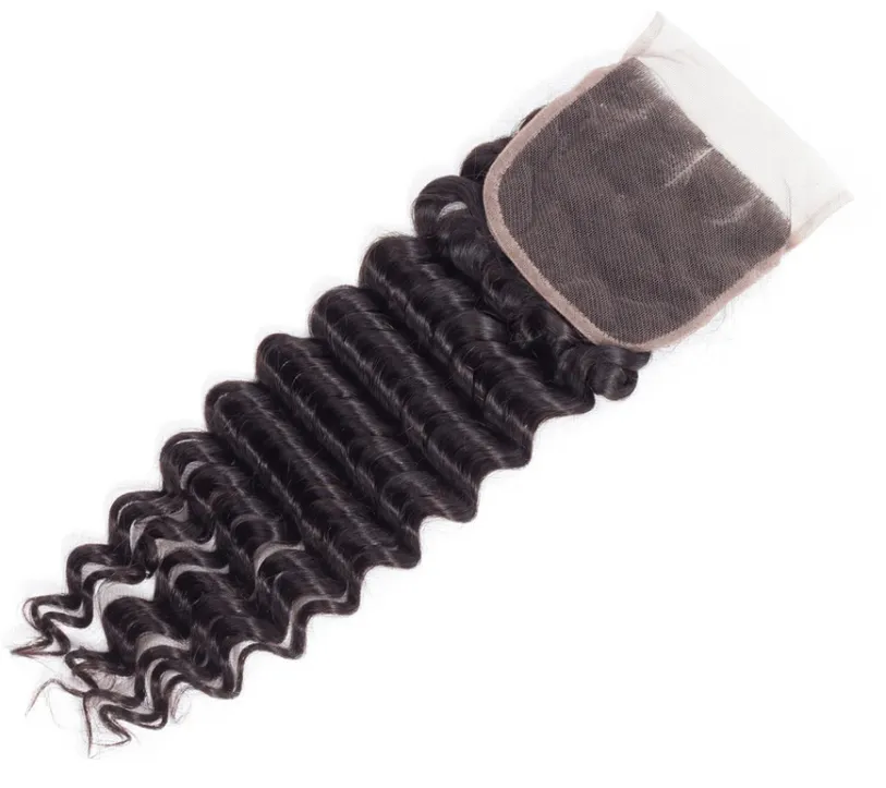 Indian Deep Wave Bundles With 4×4 Closure 10A Grade 100% Human Remy Hair MYLOCKME