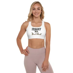 IR Padded Sports Bra White -Rest But Don't Quit