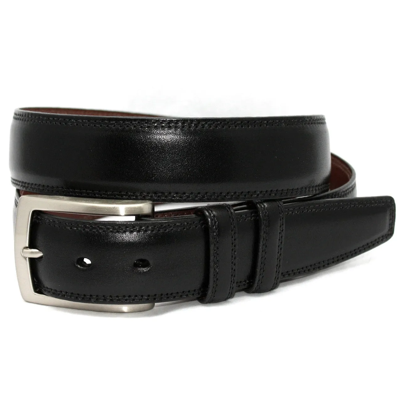 Italian Burnished Kipskin Belt - Black