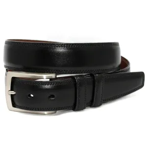 Italian Burnished Kipskin Belt - Black