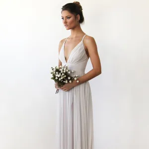 Ivory maxi dress with adjustable straps #1170