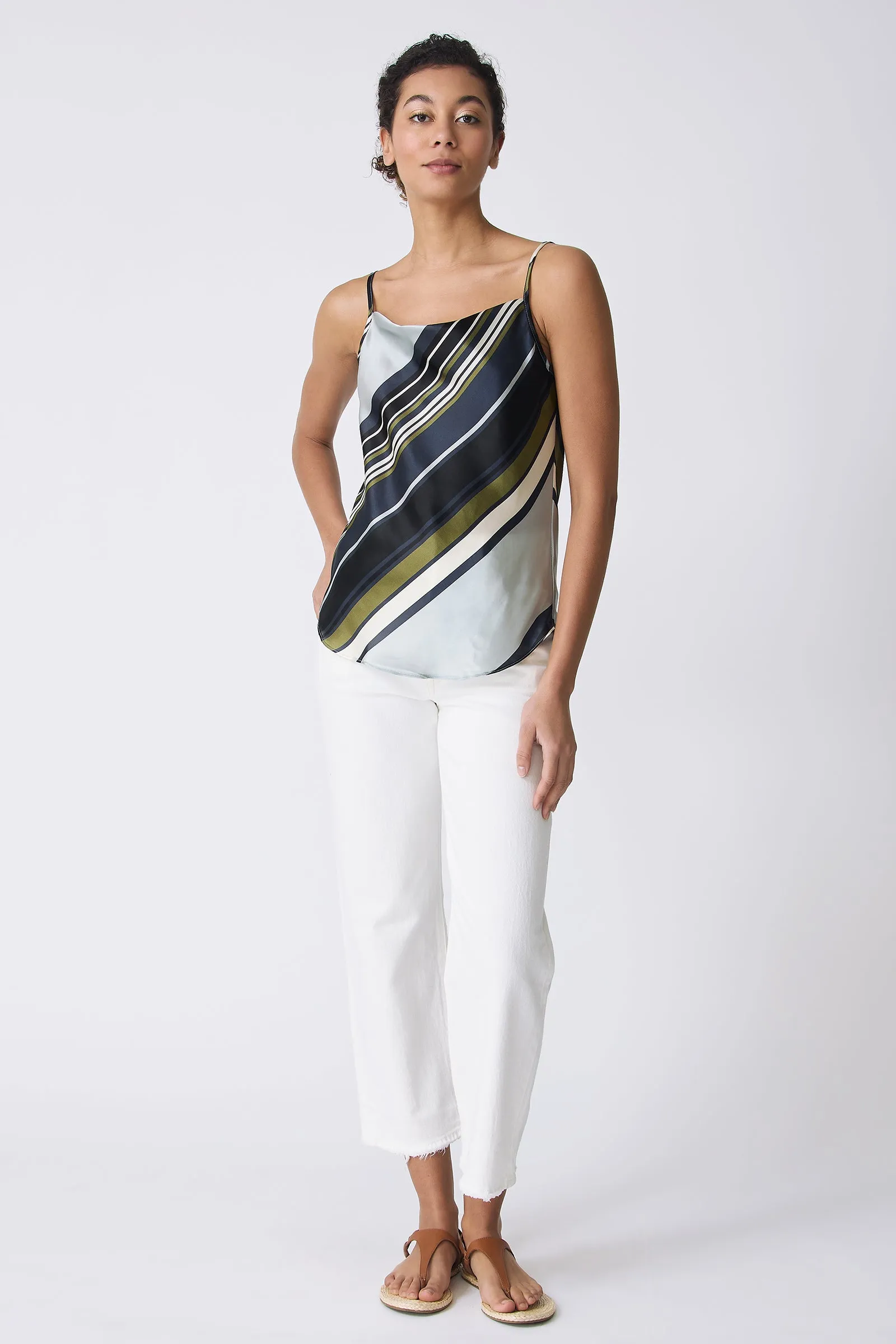 Ivy Cowl Cami - Multi Stripe