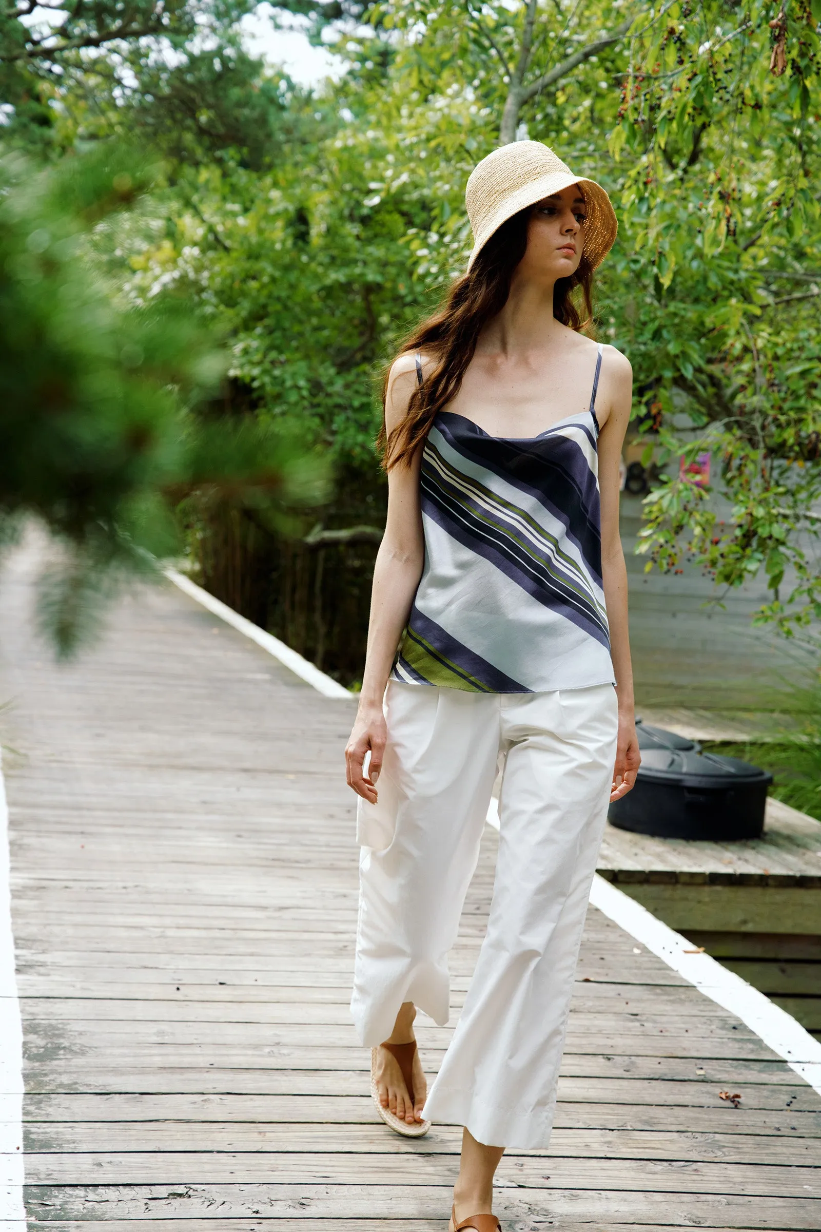 Ivy Cowl Cami - Multi Stripe