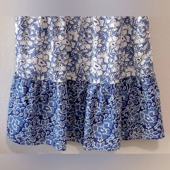 J Crew Factory NWT Mini Dress with Ruffle Sleeves Size 14 in Calas Block Mix