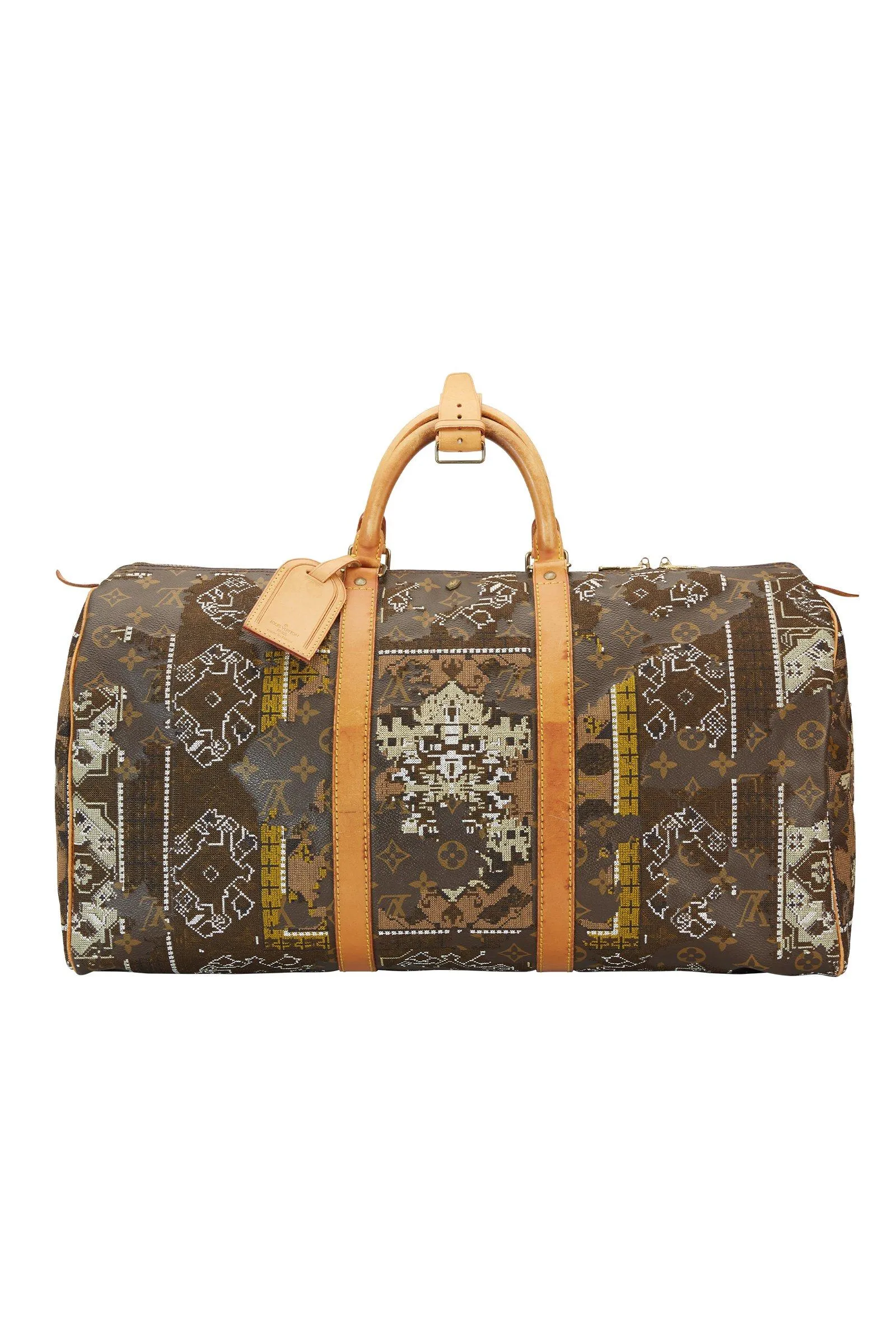 JAY AHR | Persian Rug Act 2 – Khaki White Louis Vuitton Keepall 50