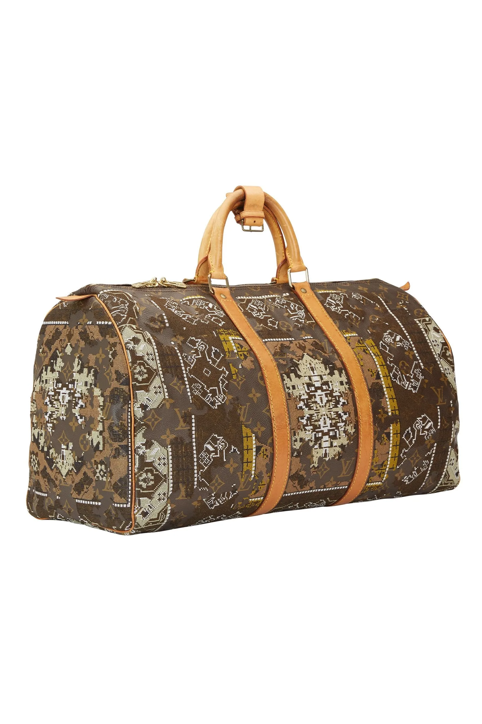 JAY AHR | Persian Rug Act 2 – Khaki White Louis Vuitton Keepall 50