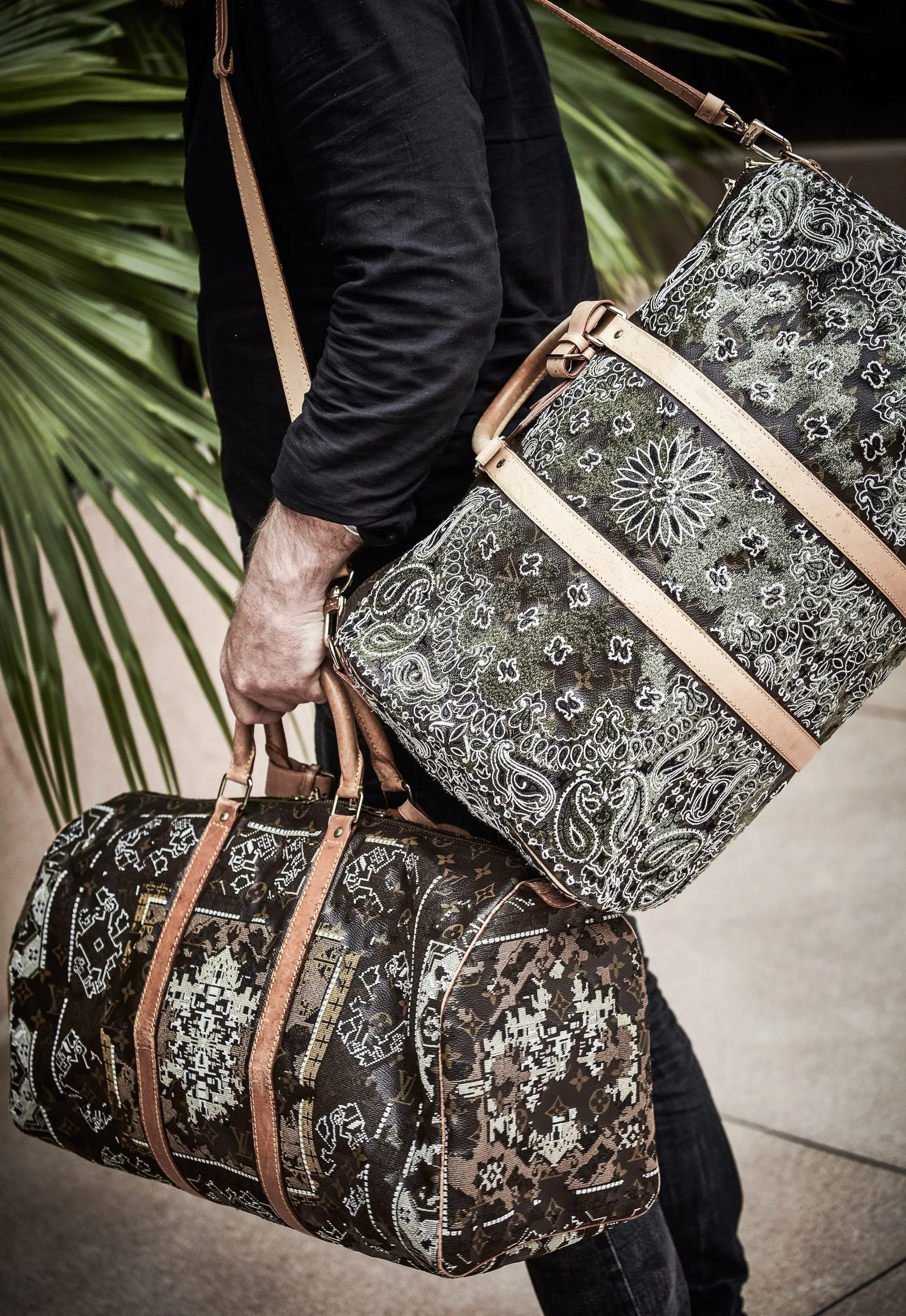 JAY AHR | Persian Rug Act 2 – Khaki White Louis Vuitton Keepall 50
