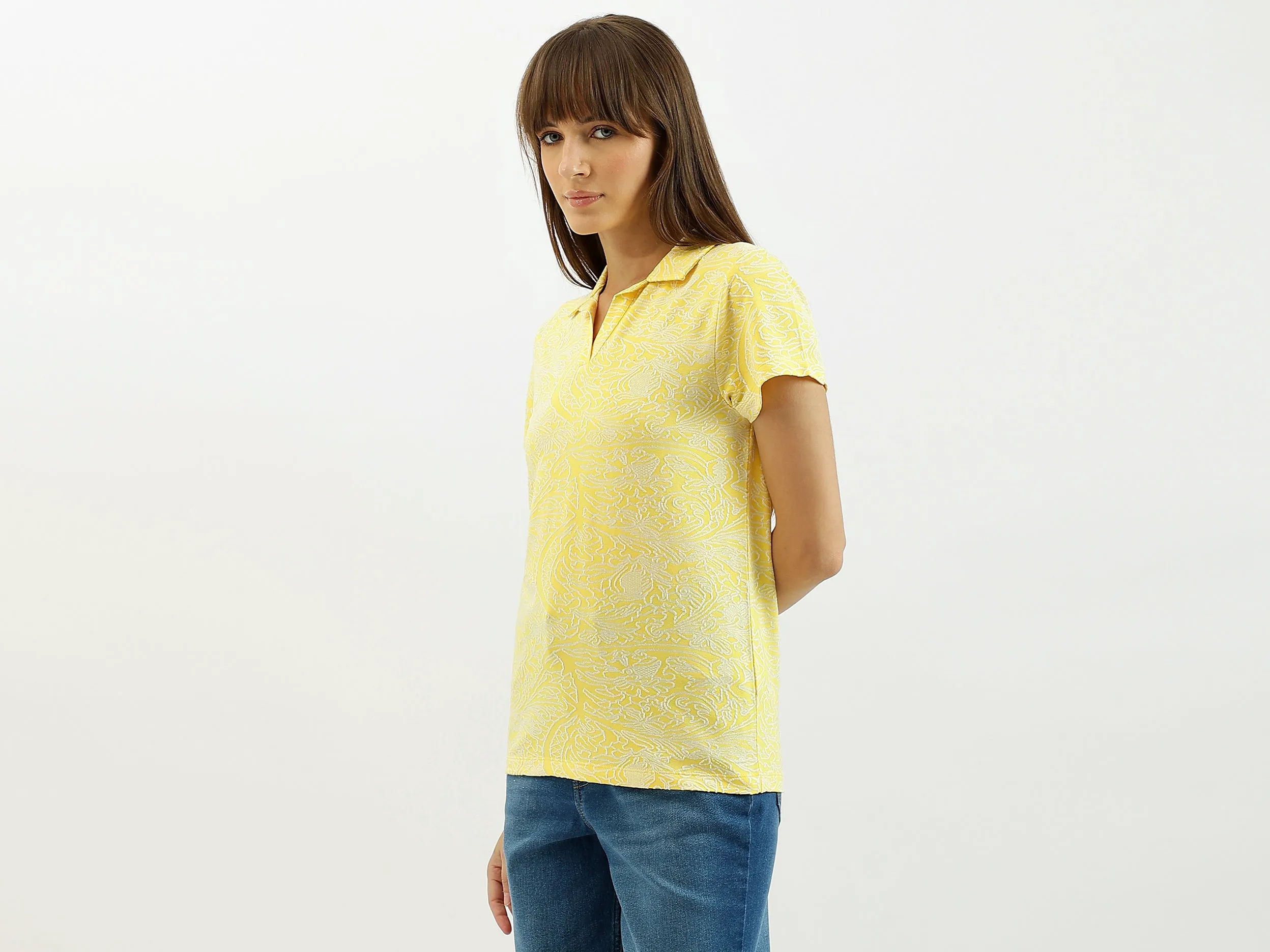 Johny Collar Patterned Polo T-Shirt
