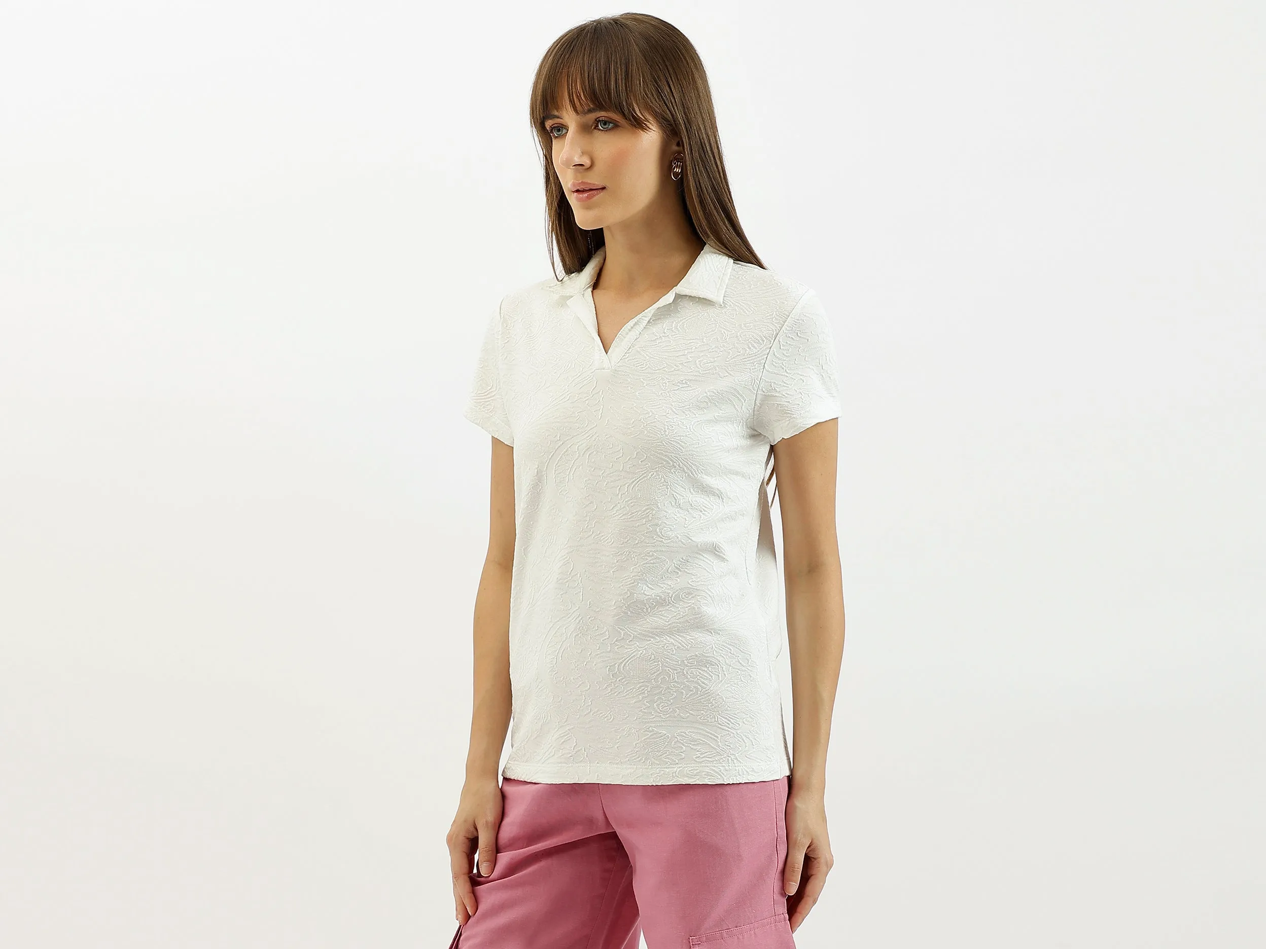 Johny Collar Patterned Polo T-Shirt