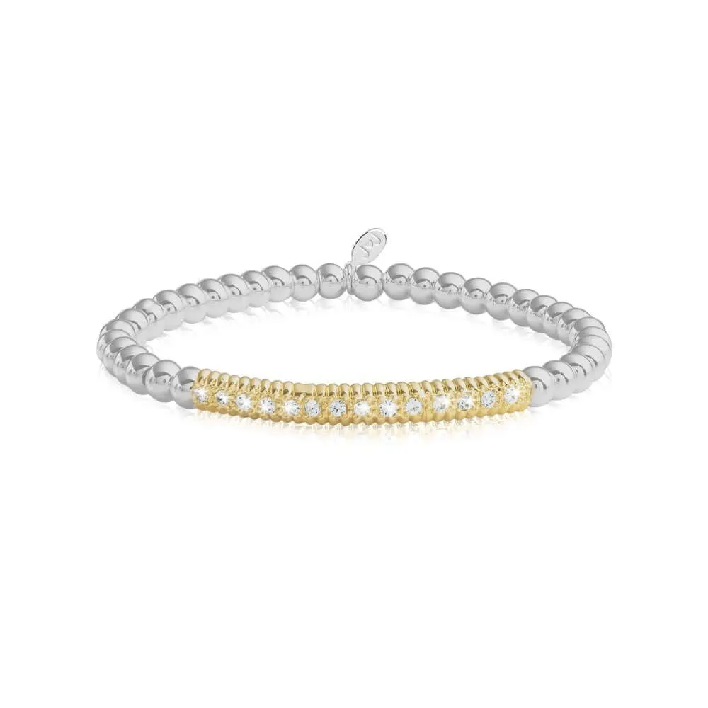 Joma Two Tone Pave Ball Bracelet
