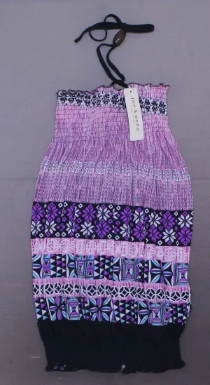 Jon & Anna Women's Full-Length Smocked Halter Top Pink Large