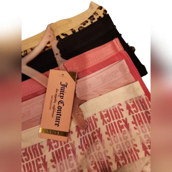 Juicy Couture Intimates 5 Pack Underwear, XL, New With Tags