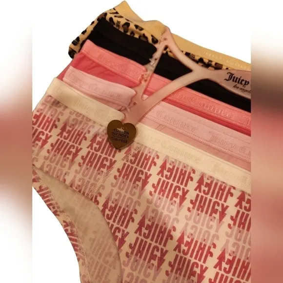 Juicy Couture Intimates 5 Pack Underwear, XL, New With Tags