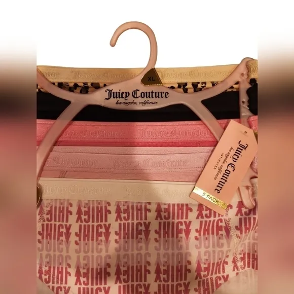Juicy Couture Intimates 5 Pack Underwear, XL, New With Tags