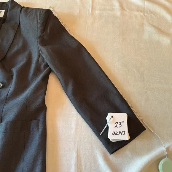 Kasper A.S.L. Double Breasted Charcoal Gray Blazer - Petite 10