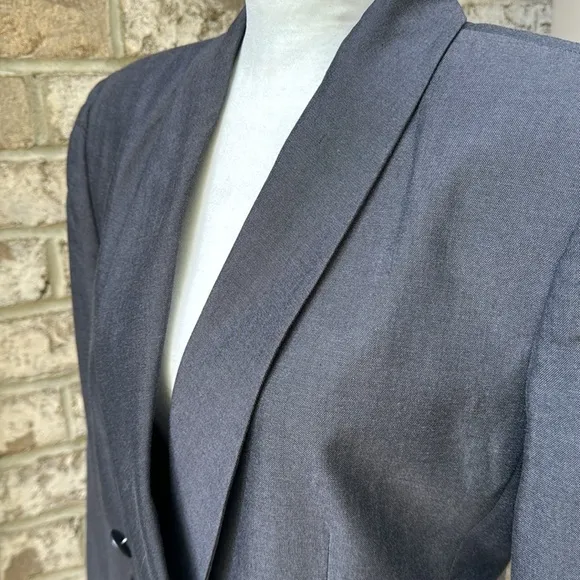 Kasper A.S.L. Double Breasted Charcoal Gray Blazer - Petite 10