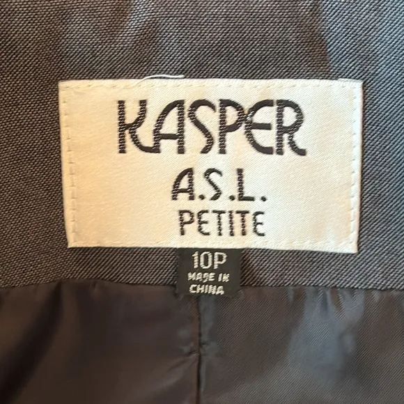 Kasper A.S.L. Double Breasted Charcoal Gray Blazer - Petite 10