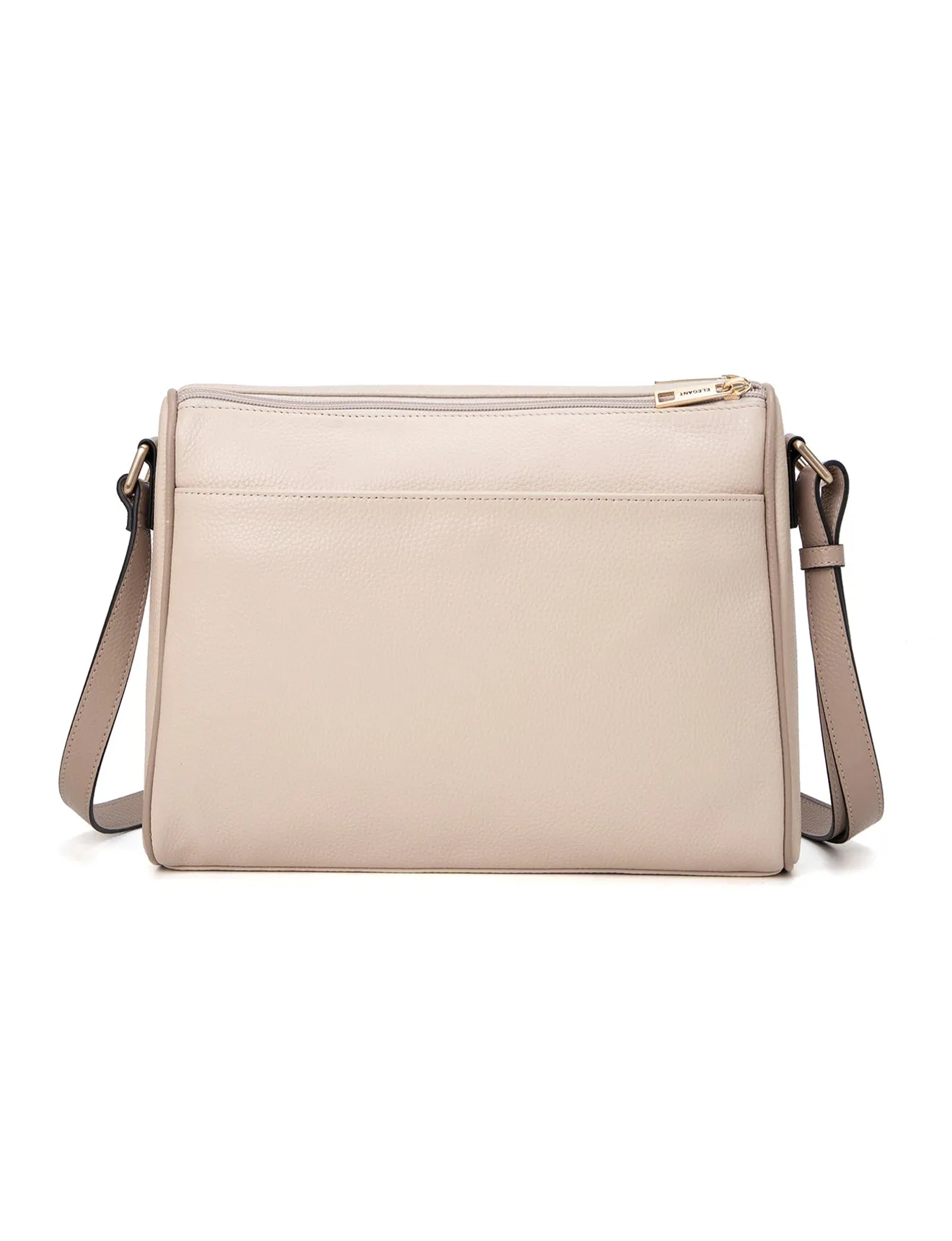 KATRINA MULTI COMPARTMENT LEATHER XBODY BAG- E1-0835-IVORY/PUTTY