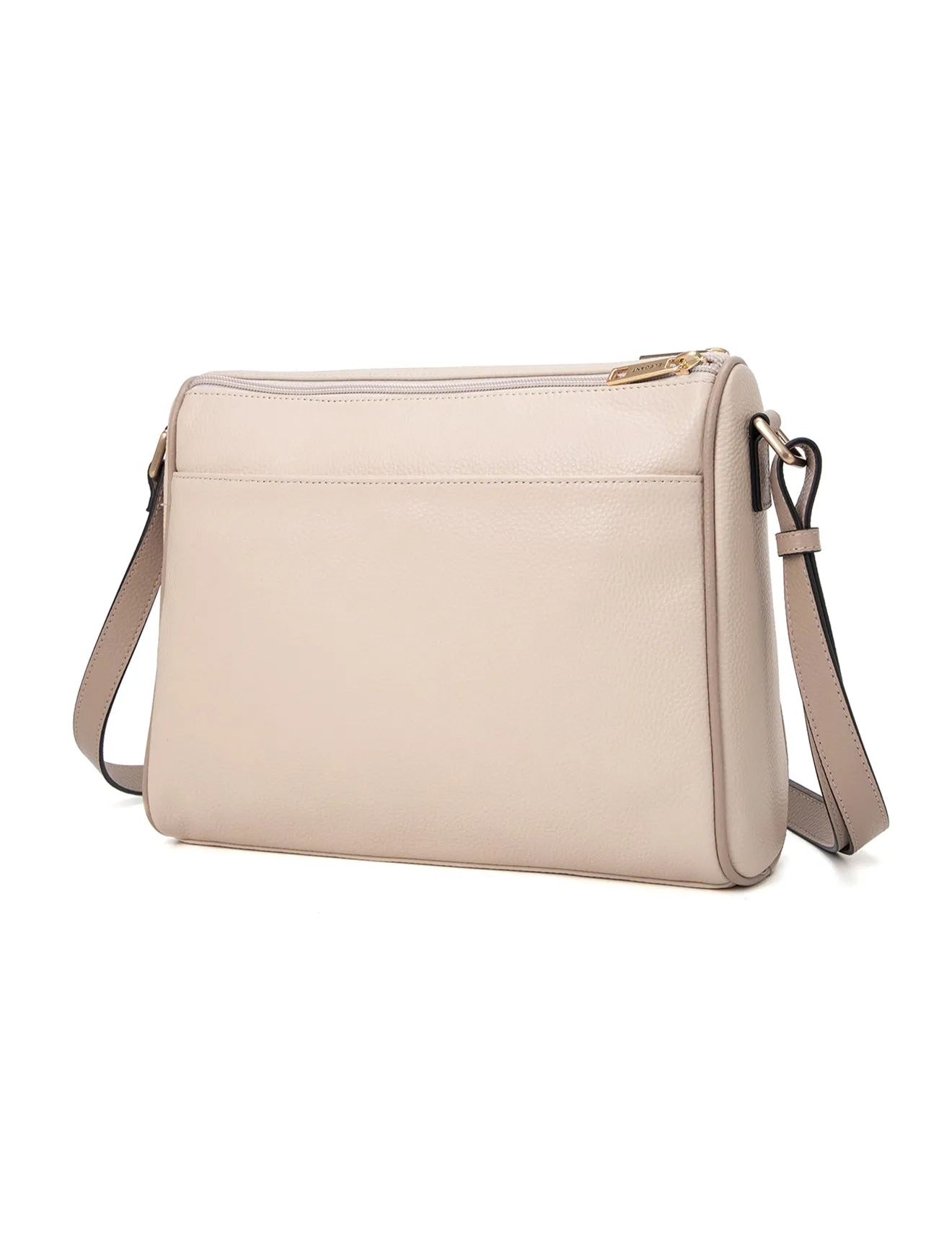 KATRINA MULTI COMPARTMENT LEATHER XBODY BAG- E1-0835-IVORY/PUTTY