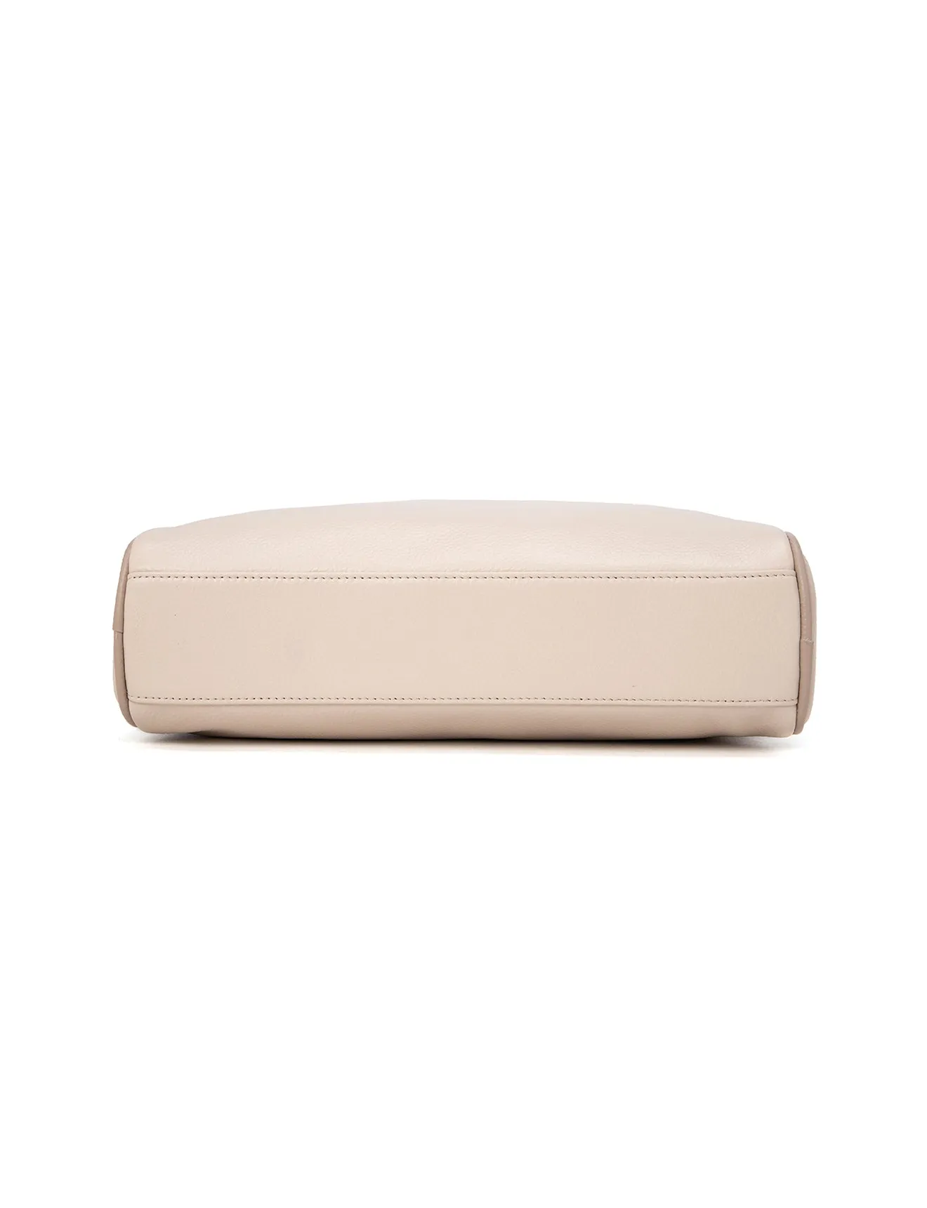 KATRINA MULTI COMPARTMENT LEATHER XBODY BAG- E1-0835-IVORY/PUTTY