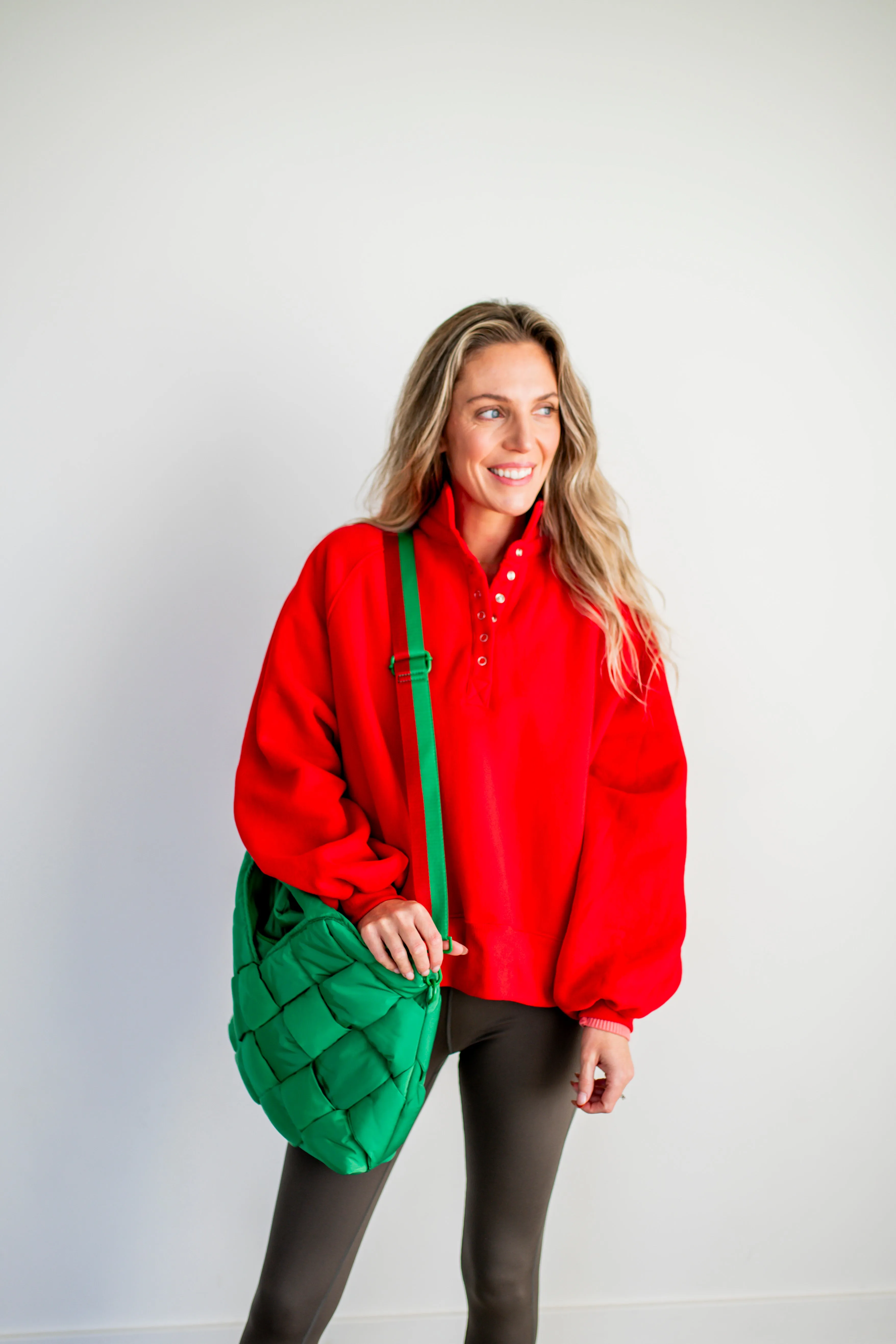 Kelly Green Revelation Woven Nylon Tote Crossbody