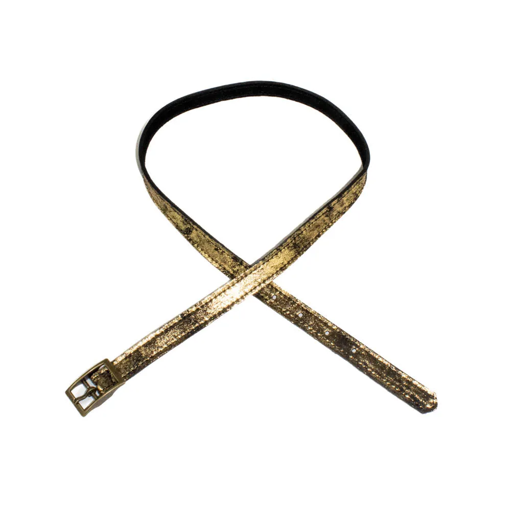 Kim White - Metallic Skinny Belt (Smoky Gold/Brass)