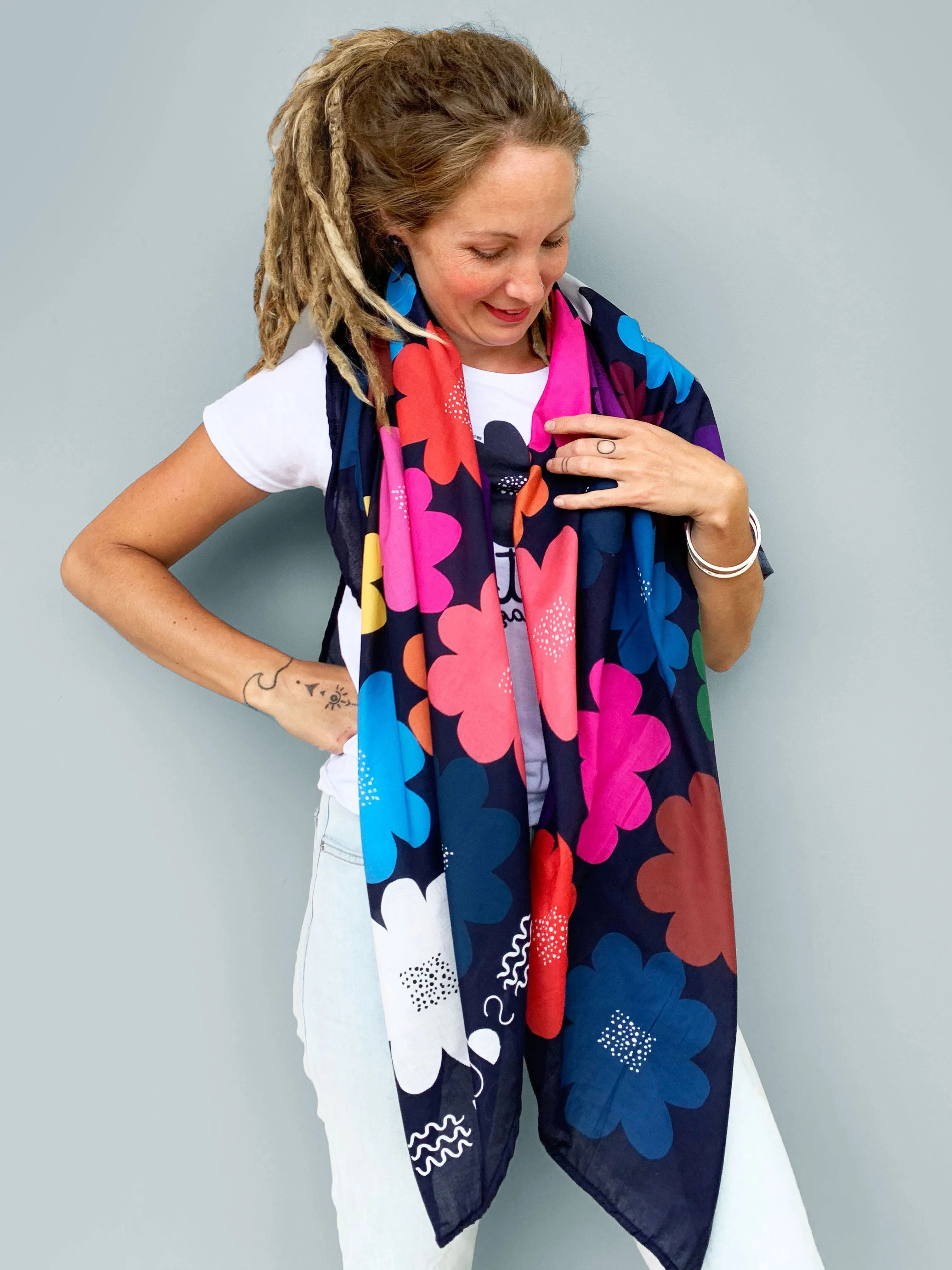 Kooki Bloom 100% cotton scarf