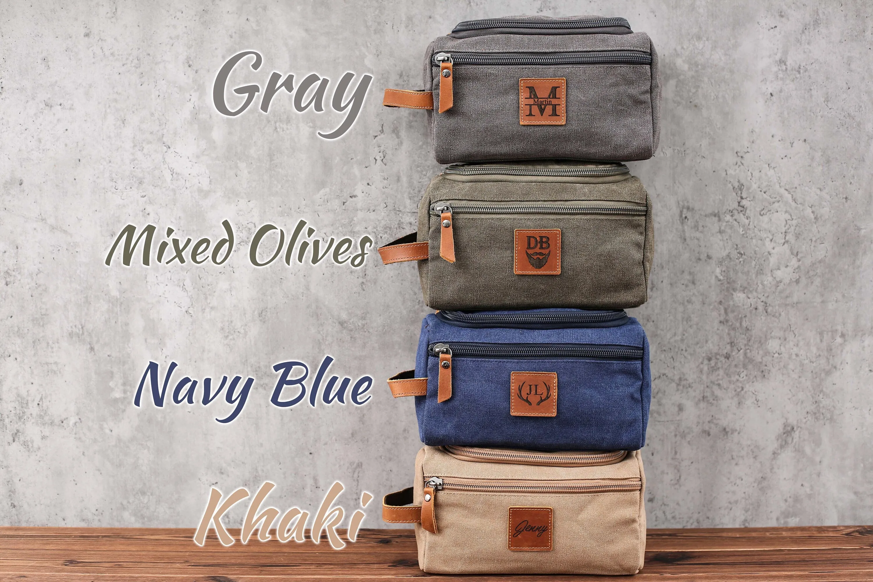 Large Canvas Toiletry Bag Set, Toiletry Bag Men, Personalized Canvas Leather Dopp Kit for Men, Canvas Leather Men's Travel Toiletry Bag