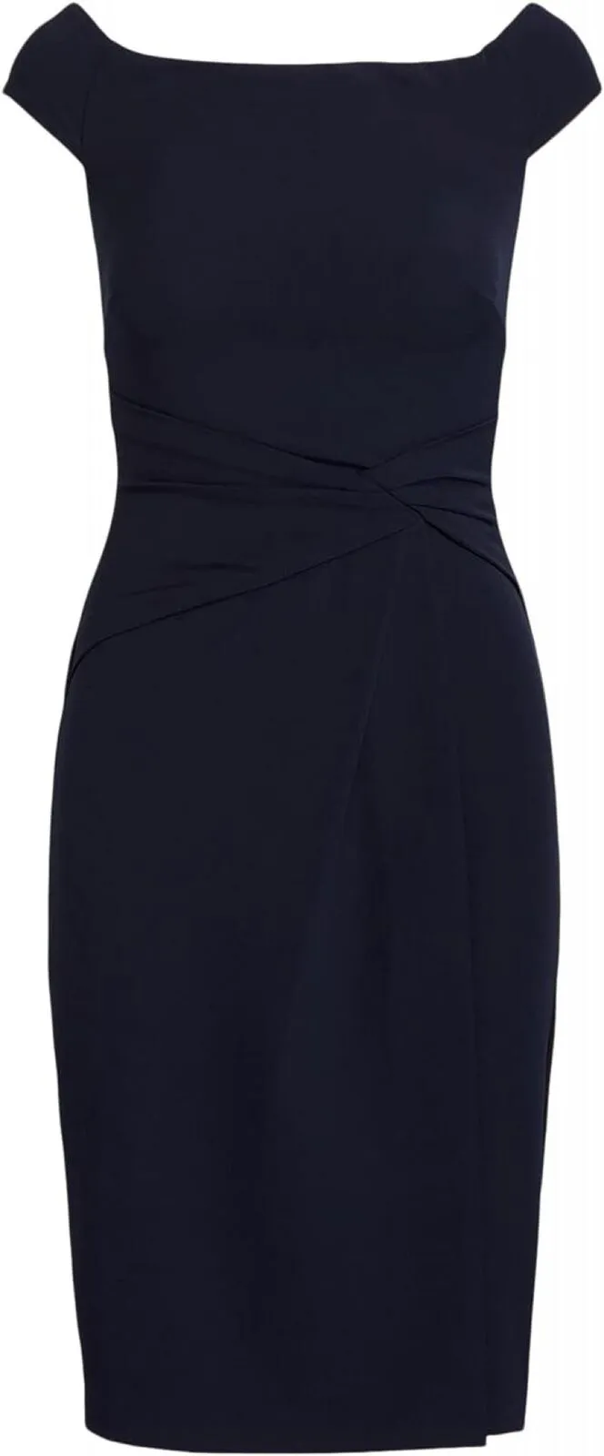 Lauren Ralph Lauren Crepe Off-The-Shoulder Dress Lighthouse Navy 6 253863510002