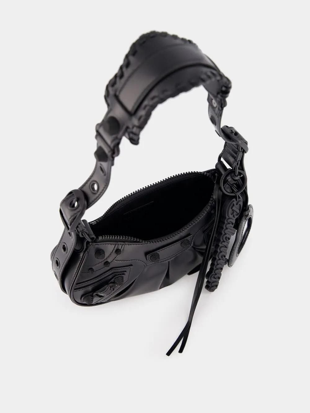 Le Cagole XS Mini Black Leather Bag