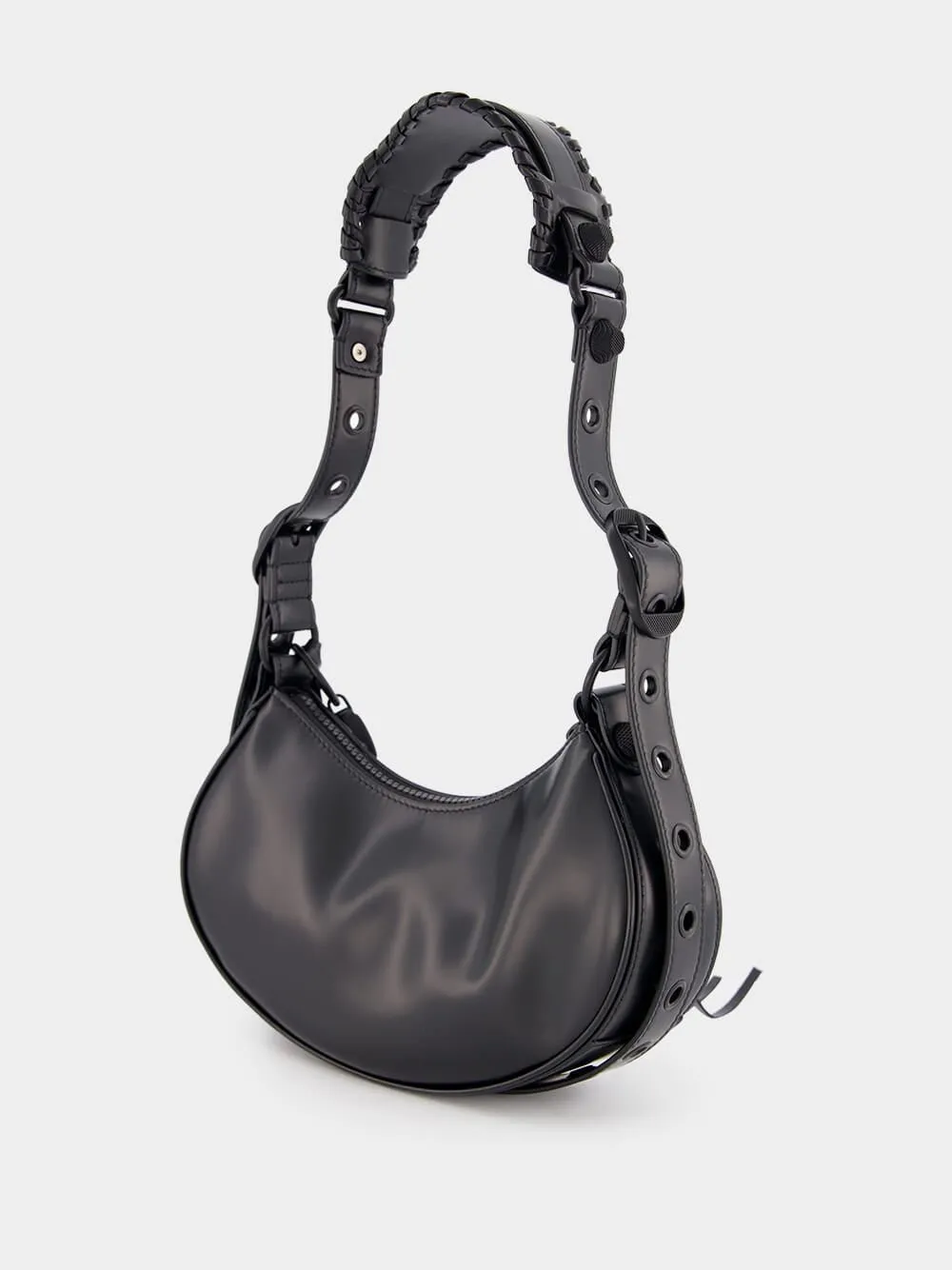 Le Cagole XS Mini Black Leather Bag