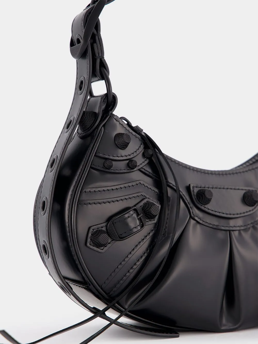 Le Cagole XS Mini Black Leather Bag