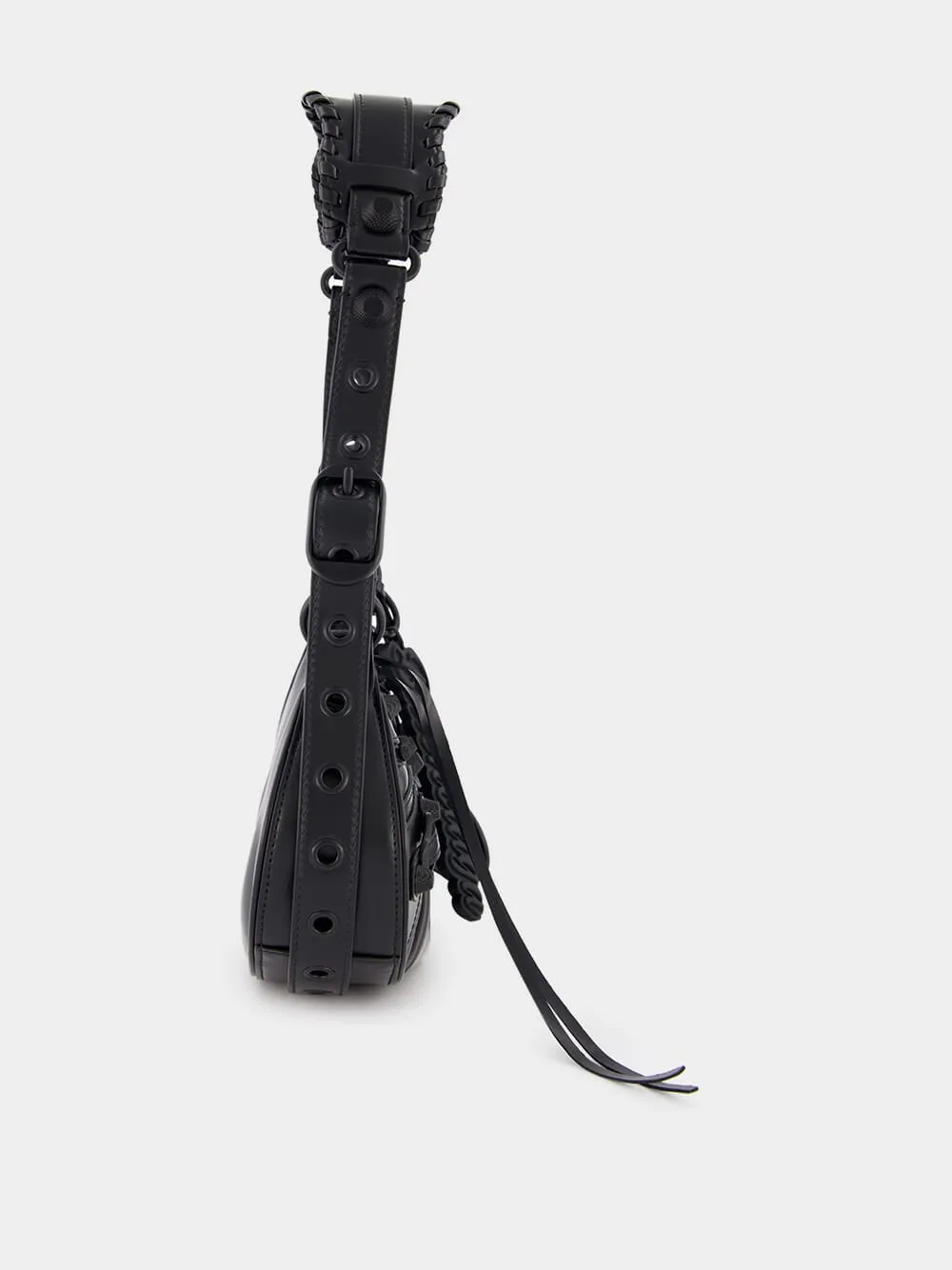Le Cagole XS Mini Black Leather Bag