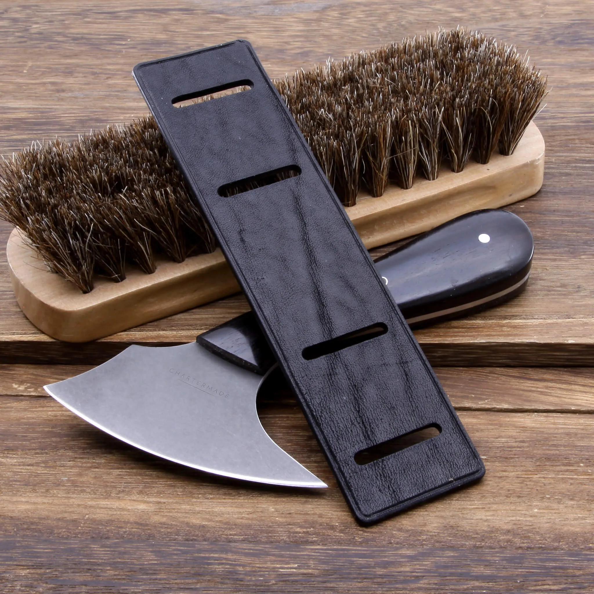 Leather Bund Pad, Newman Style Vintage Nero