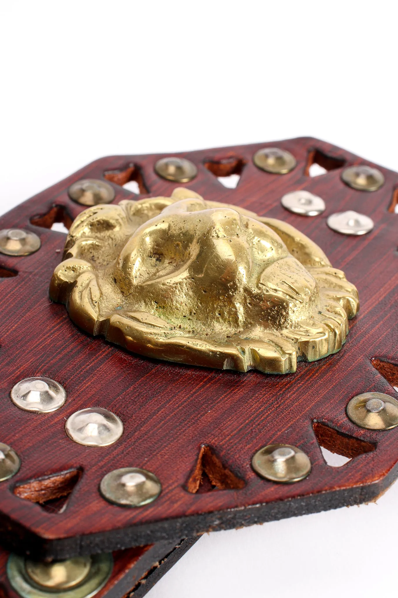 Leather Cutout Hinged Lion Belt