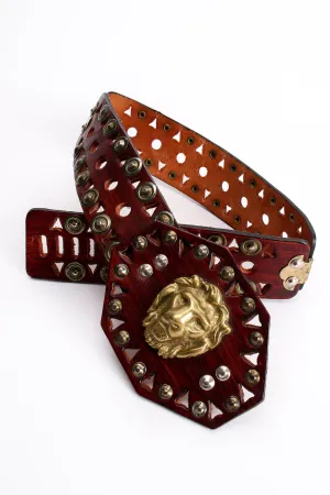 Leather Cutout Hinged Lion Belt