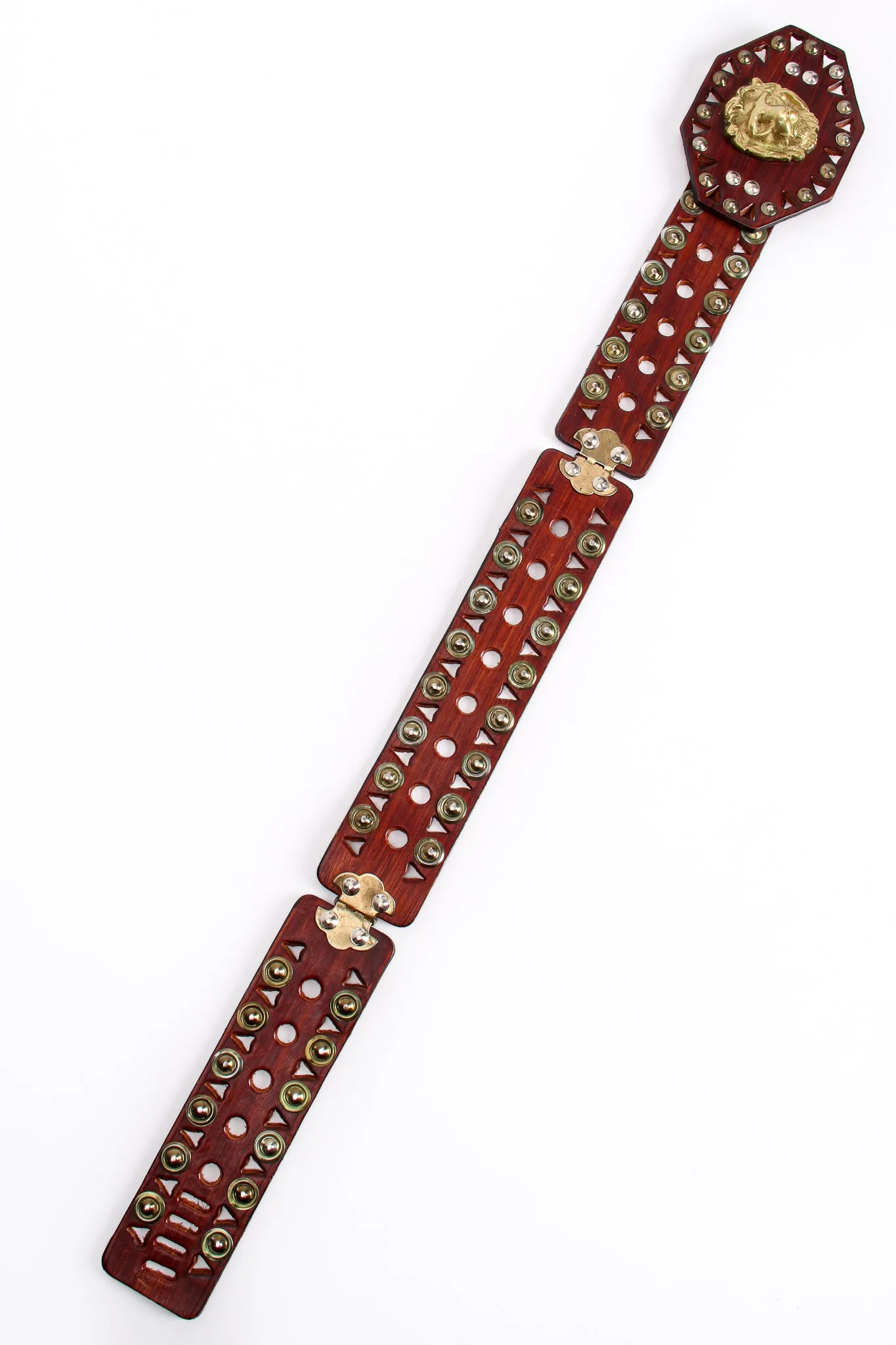 Leather Cutout Hinged Lion Belt