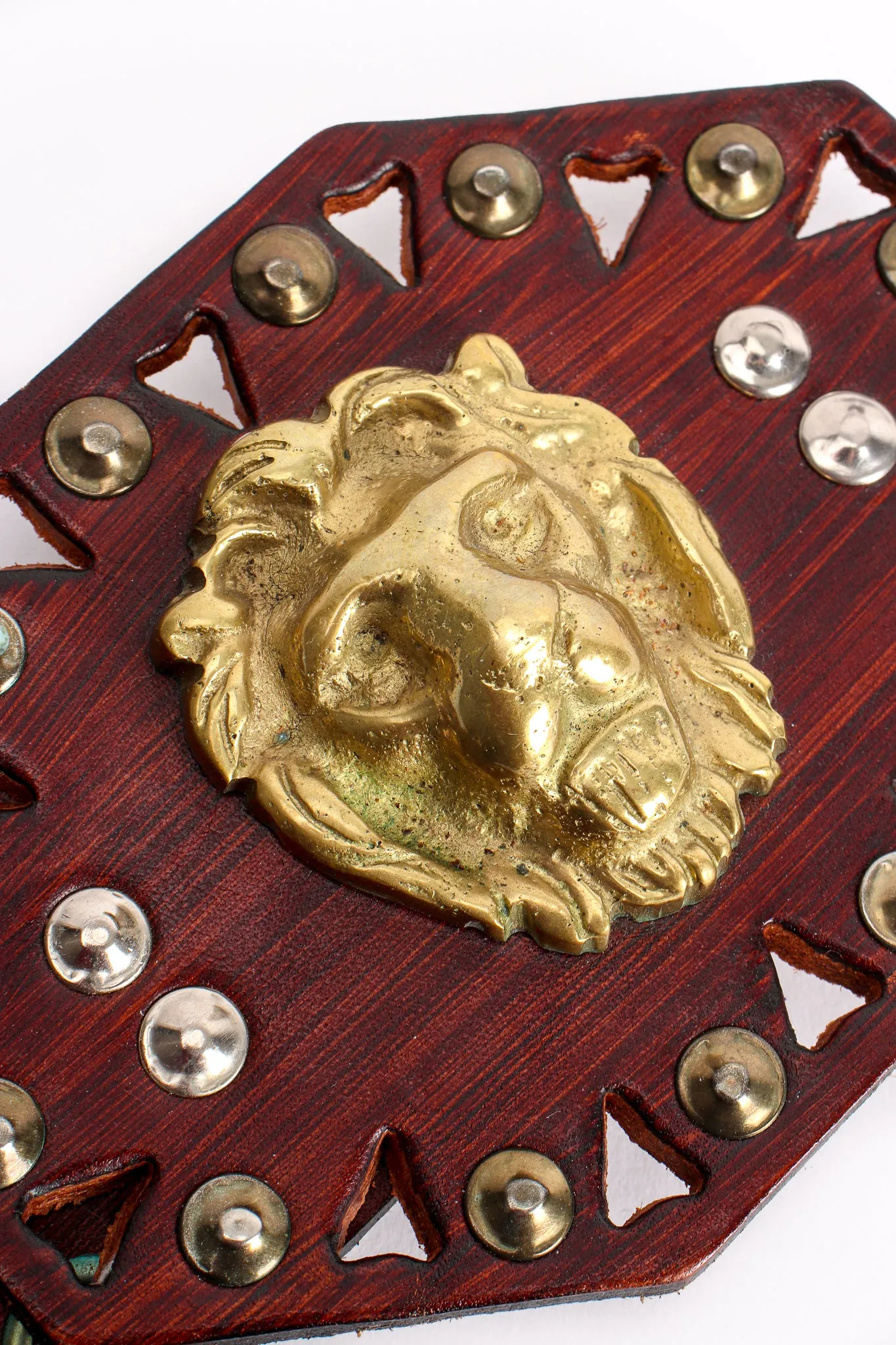 Leather Cutout Hinged Lion Belt