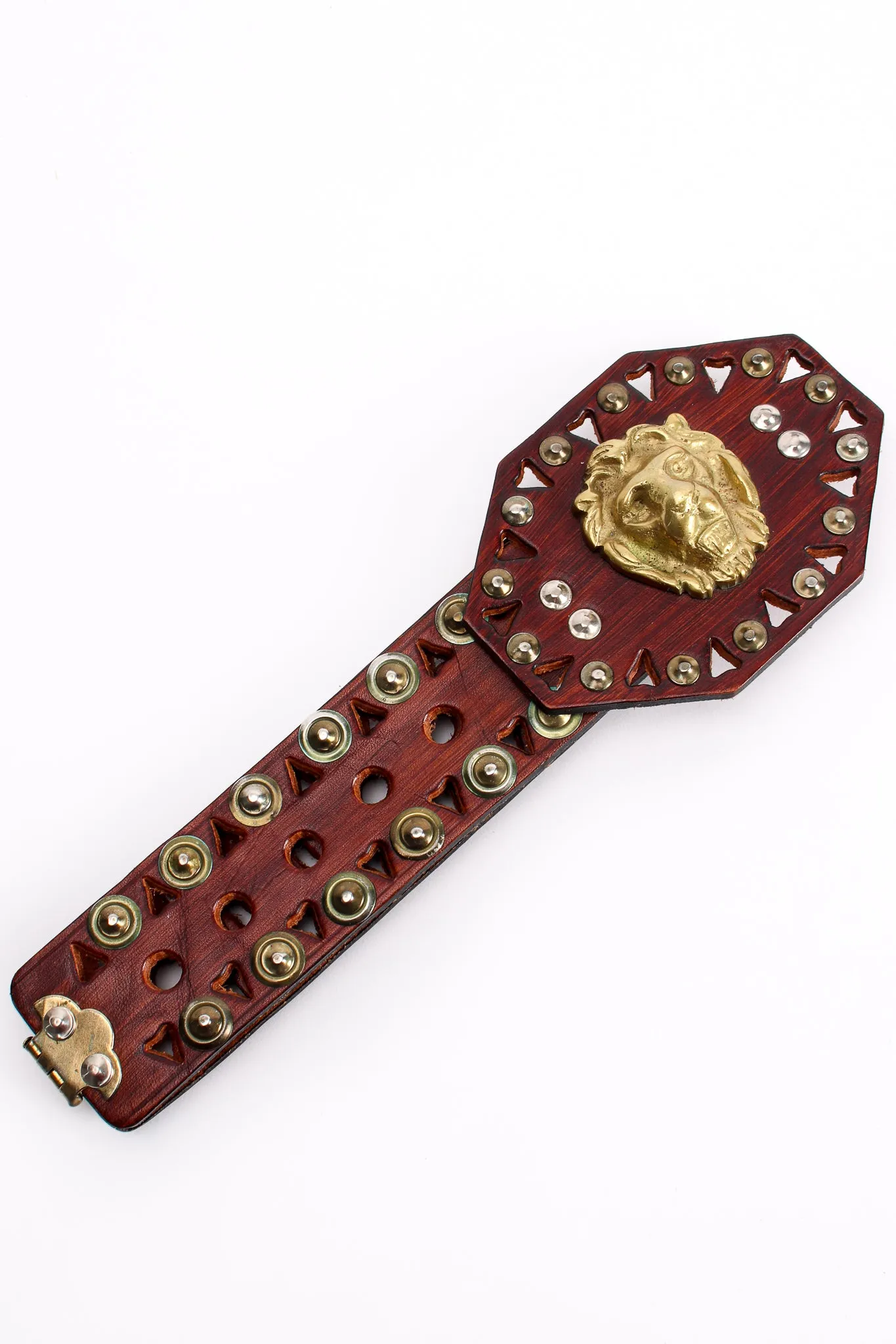 Leather Cutout Hinged Lion Belt