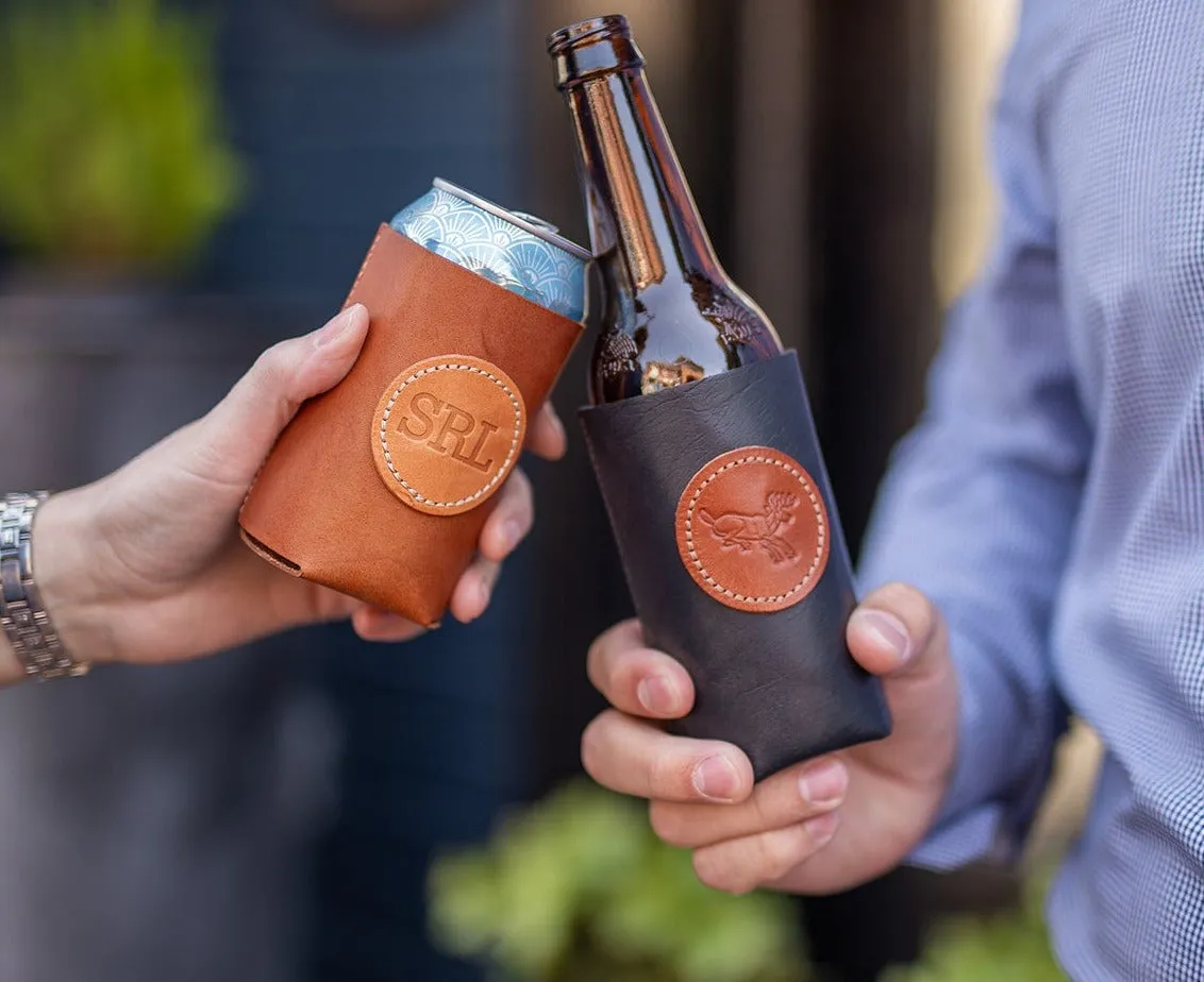 Leather Koozie | Can or Bottle Holder