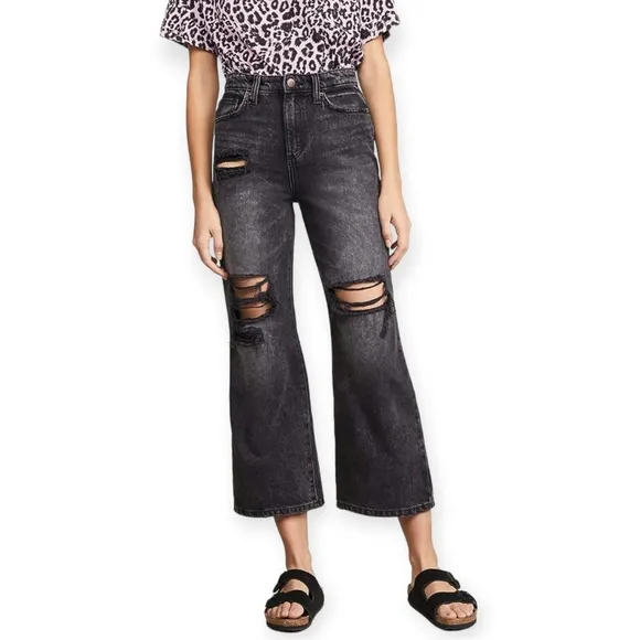 Lee Modern Vintage High-Rise Crop Wide Leg Distressed Jean Size 26 Medium