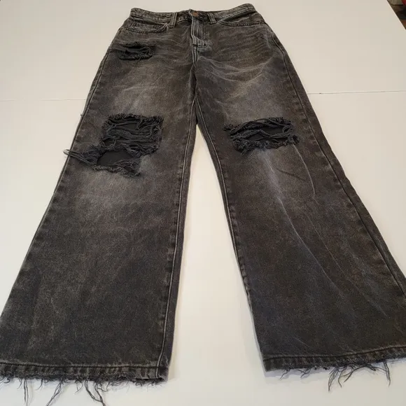 Lee Modern Vintage High-Rise Crop Wide Leg Distressed Jean Size 26 Medium
