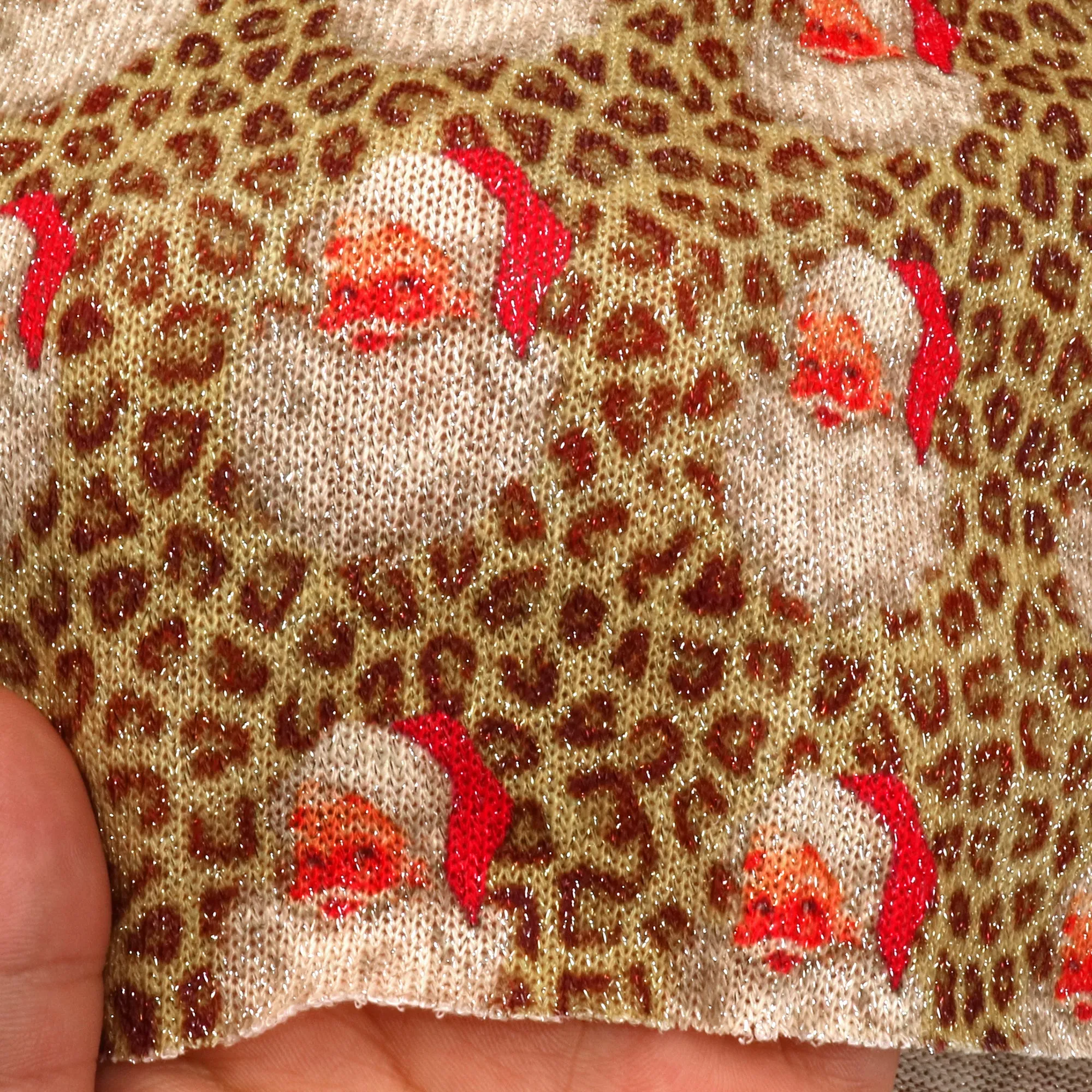 leopard cheetah christmas day printed fabric