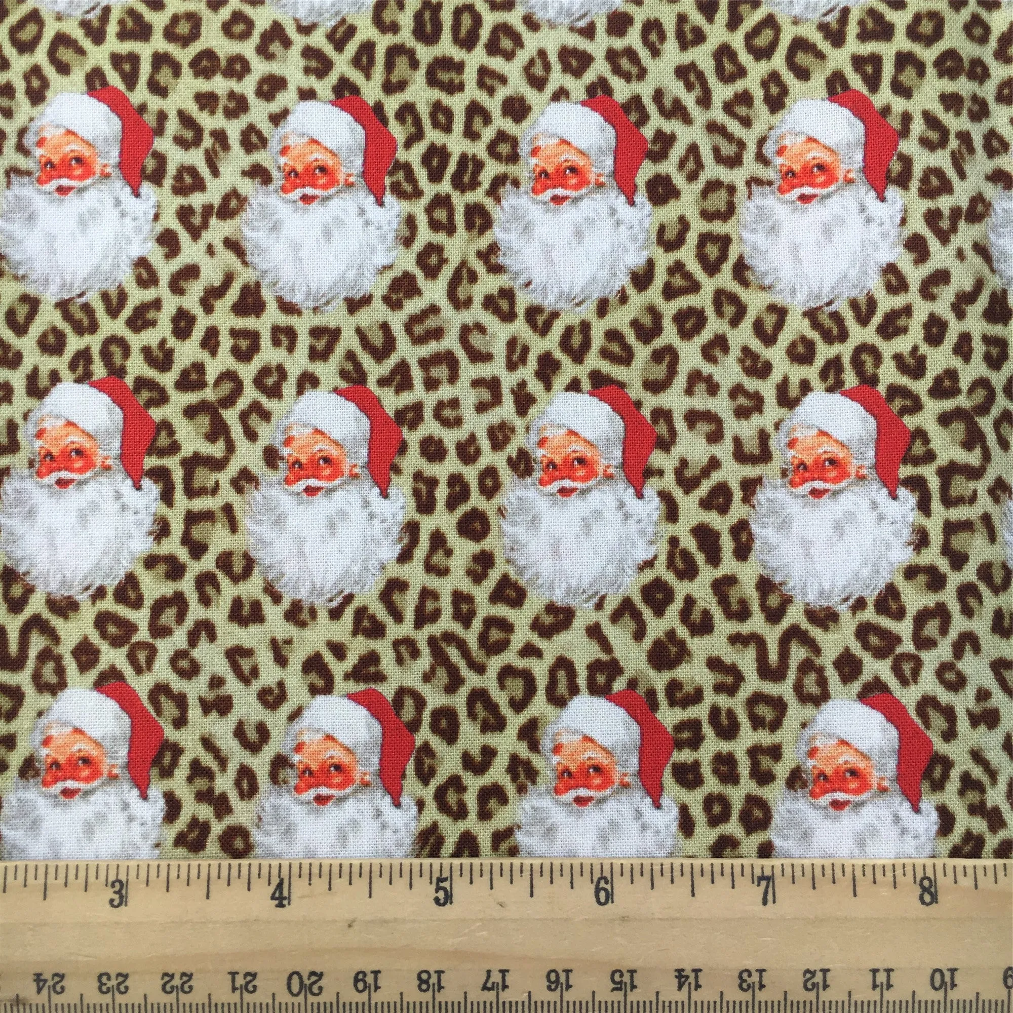 leopard cheetah christmas day printed fabric