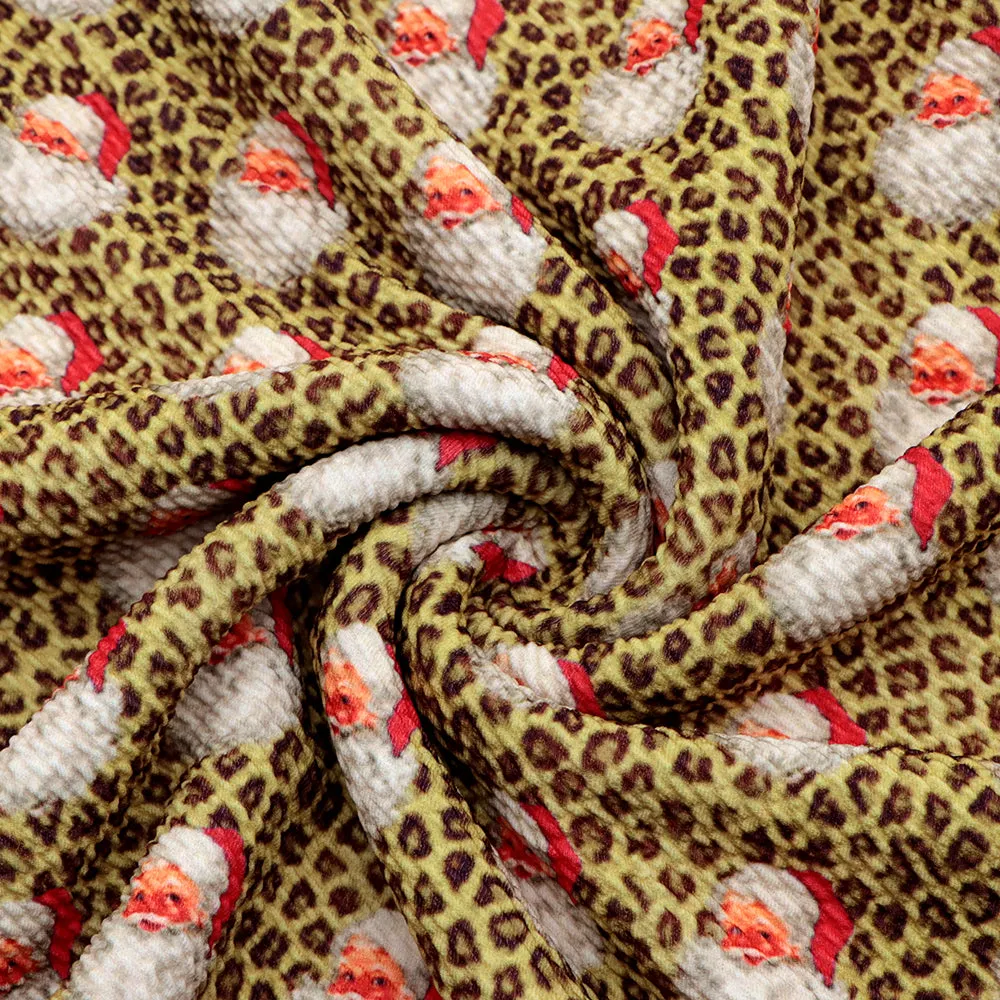 leopard cheetah christmas day printed fabric