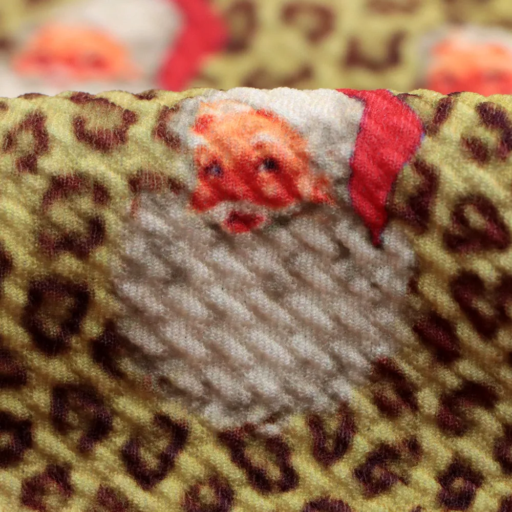 leopard cheetah christmas day printed fabric