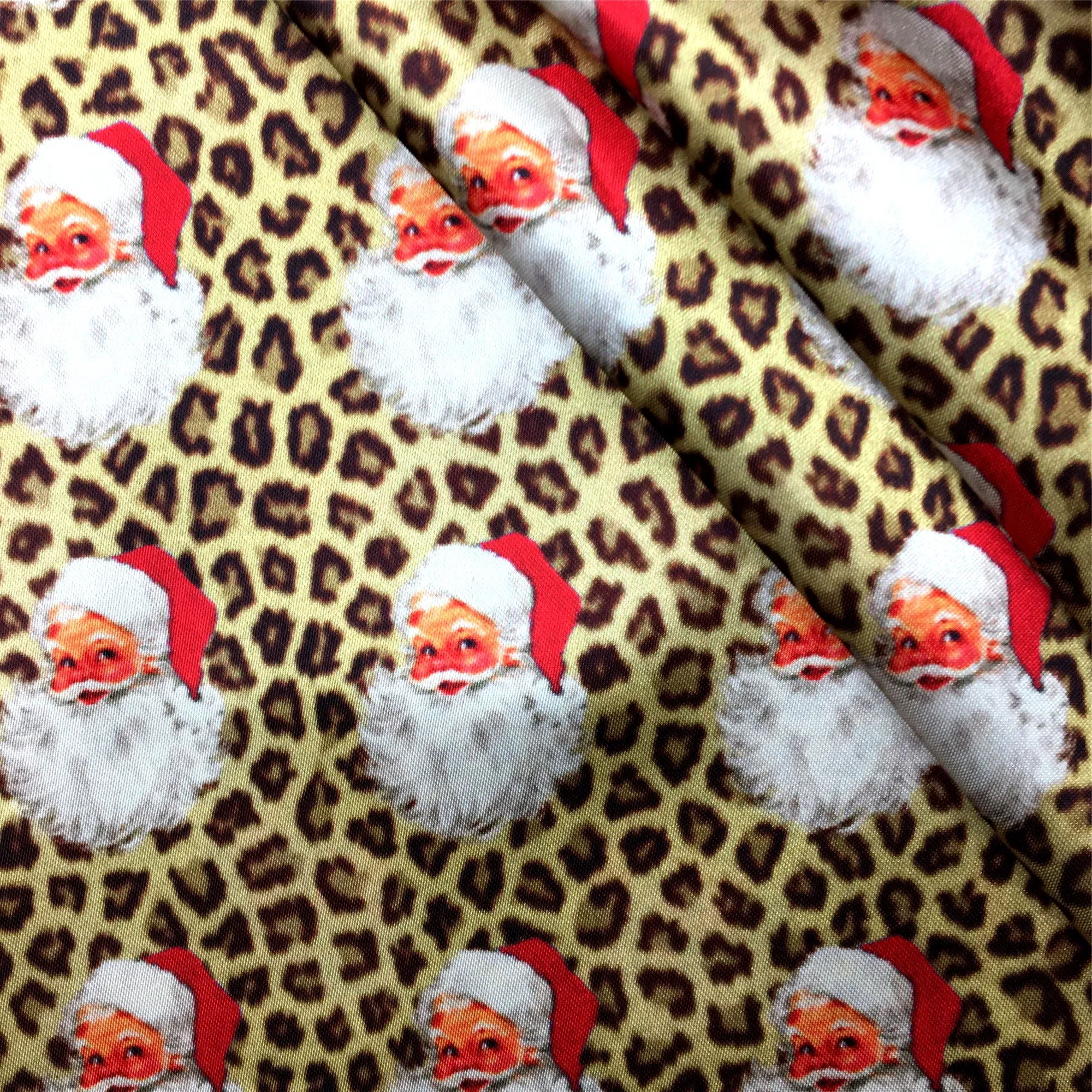 leopard cheetah christmas day printed fabric