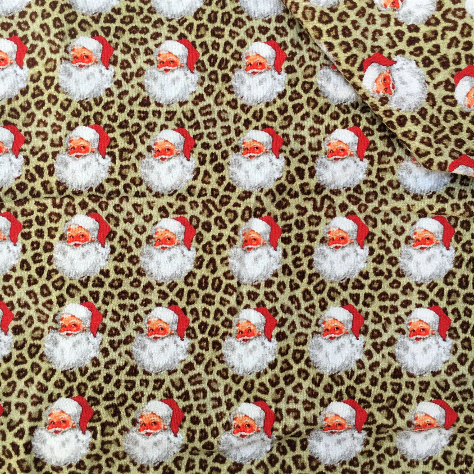 leopard cheetah christmas day printed fabric