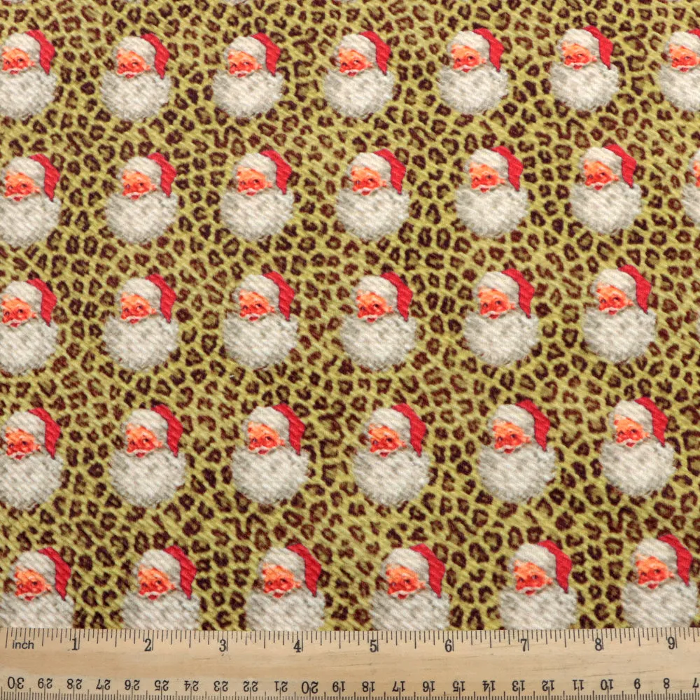leopard cheetah christmas day printed fabric